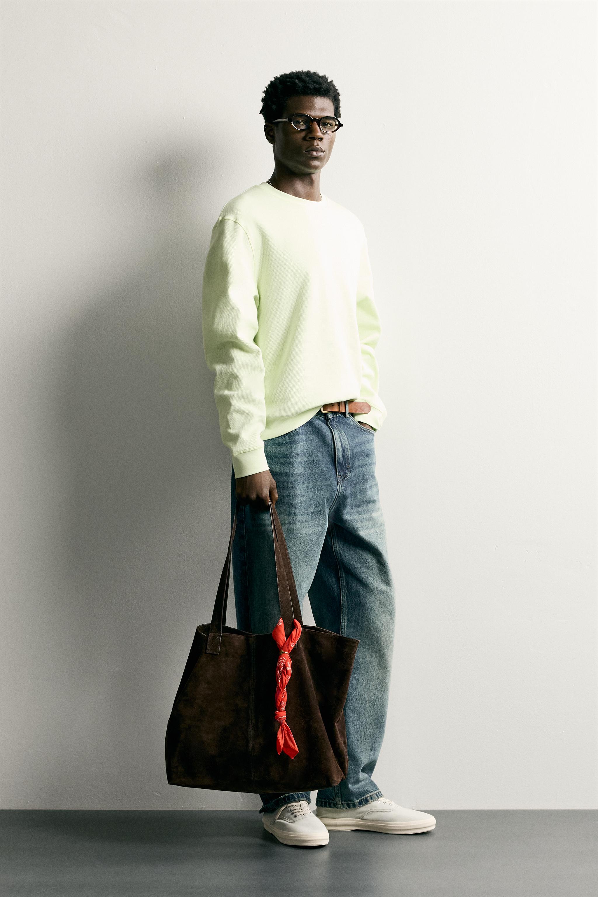 WAFFLE-TEXTURE REGULAR-FIT SWEATSHIRT